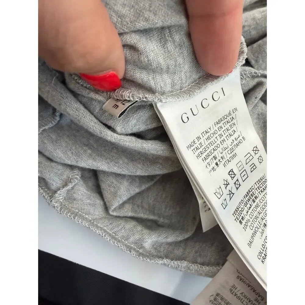 Gucci baby romper signature web stripe collared 9/12m